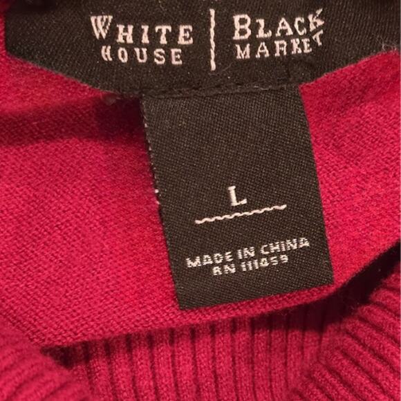 White House Black Market Ribbed Knit Turtleneck in Red – EUC Size L - Picture 5 of 5
